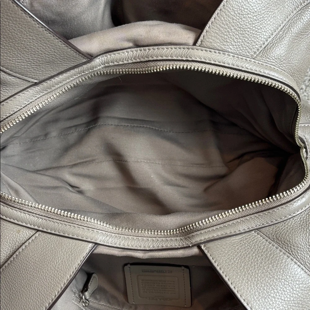 COACH Lexy Fog (Gray) Pebble Leather 3 Compartment Shoulder Bag #F27593 - Picture 9 of 16